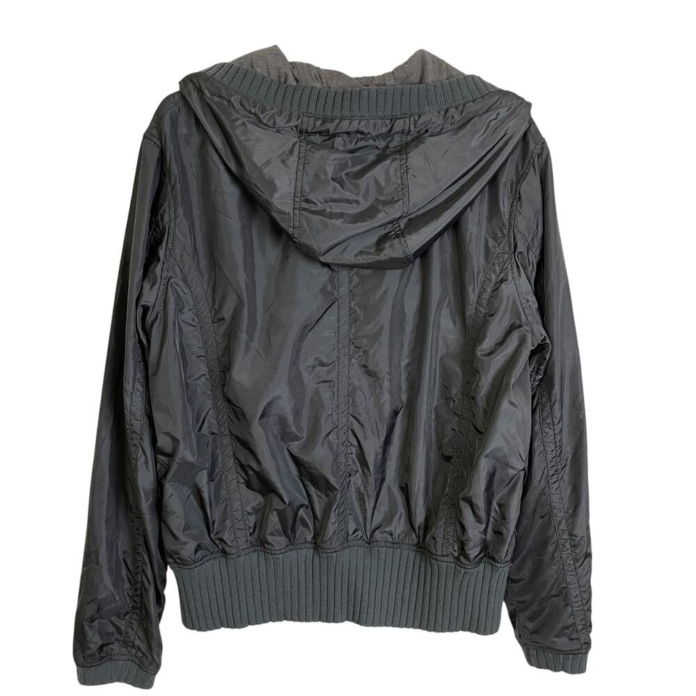 Alpha Industries Flight Jacket Mens Medium Grey Outdoors Full Zip Lined Hooded - Picture 2 of 10